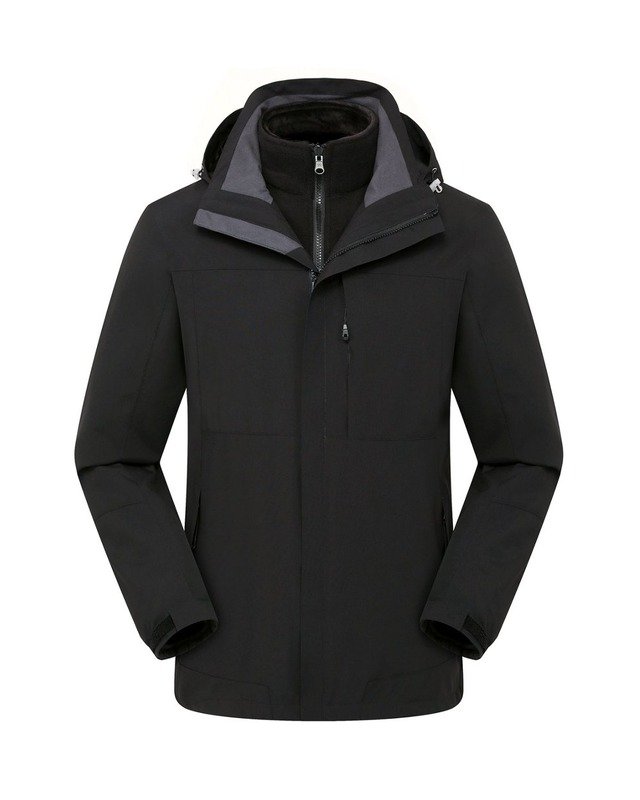 Y037530 Couple Fleece-Lined Hardshell in Black