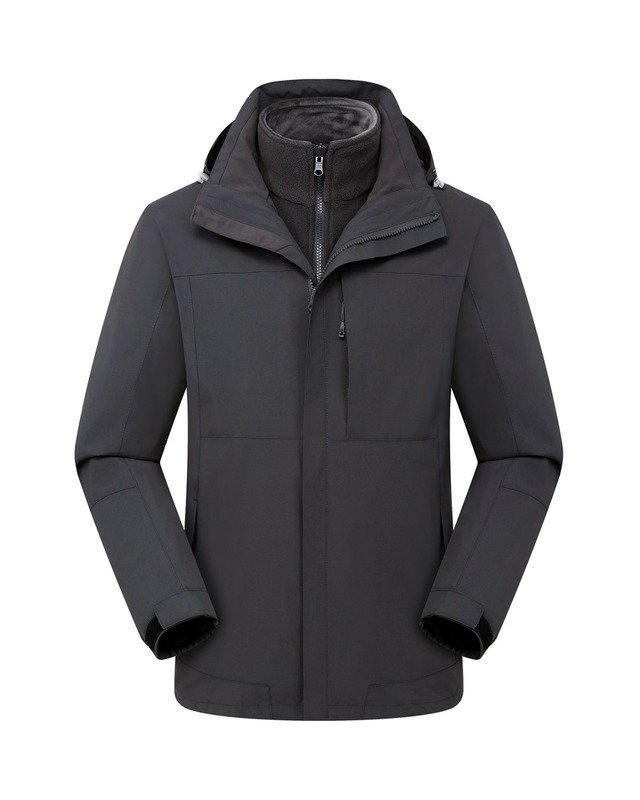 Y037530 Couple Fleece-Lined Hardshell in Charcoal Grey