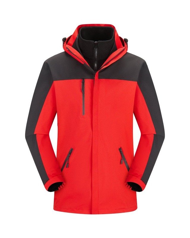 Y082408 Couple Fleece-Lined Hardshell in Red / Black