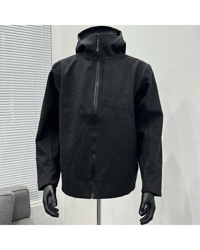Y065208 Couple Wool Hoody Jacket in Black
