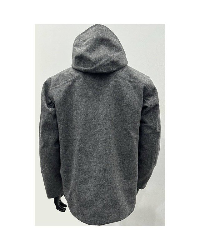 Y065208 Couple Wool Hoody Jacket in Heather Grey