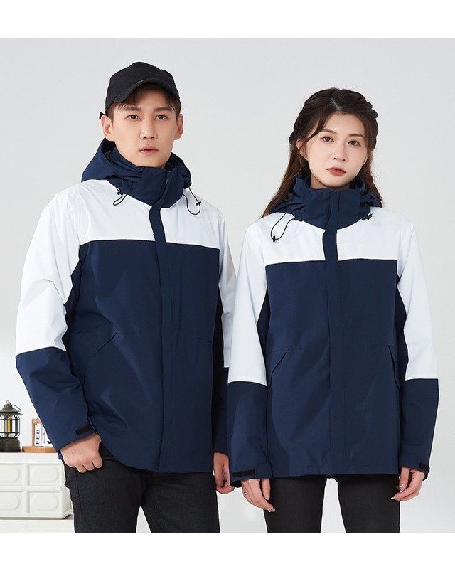 Y024018 Fleece-Lined Hardshell in Navy White