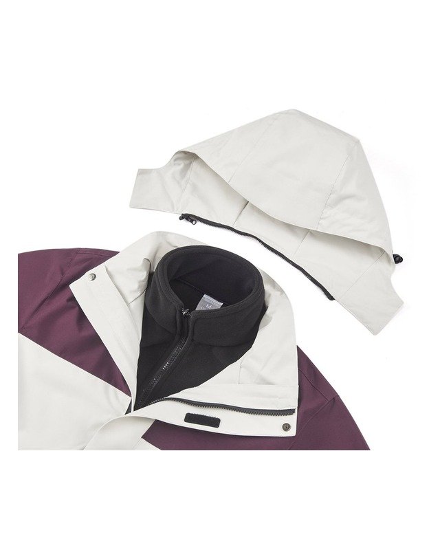 Y061950 Fleece-Lined Hardshell in White / Maroon