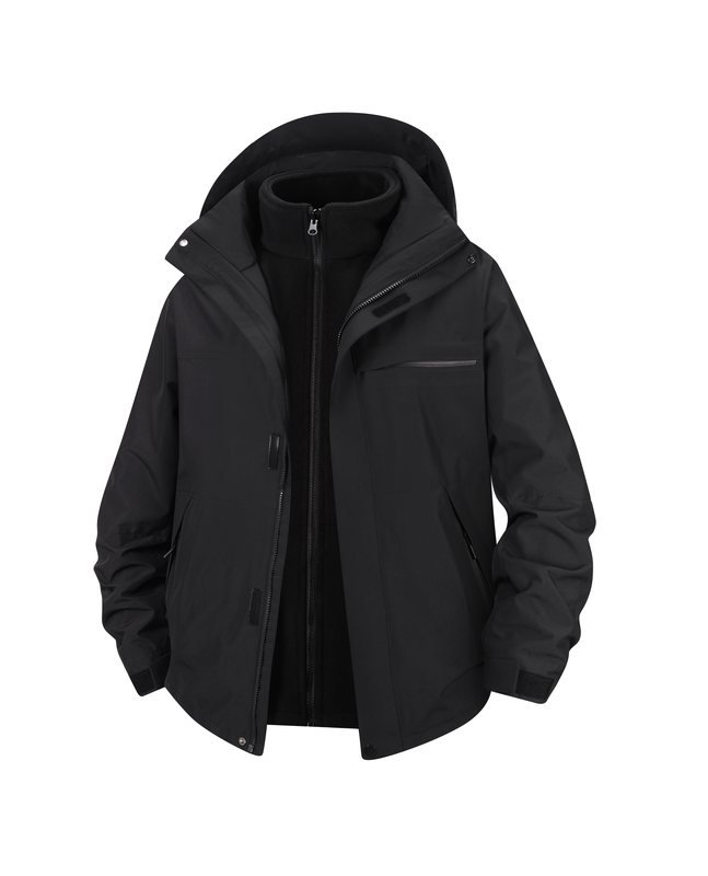 PT-3N1-13 3-in-1 Stretch Hardshell, Waterproof (Fleece Liner) in Black
