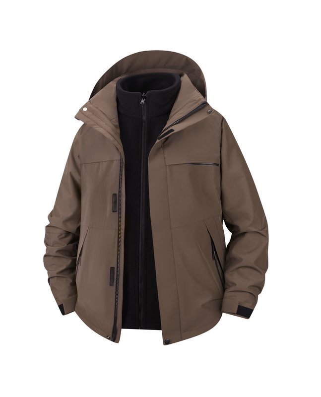 PT-3N1-13 3-in-1 Stretch Hardshell, Waterproof (Fleece Liner) in Brown