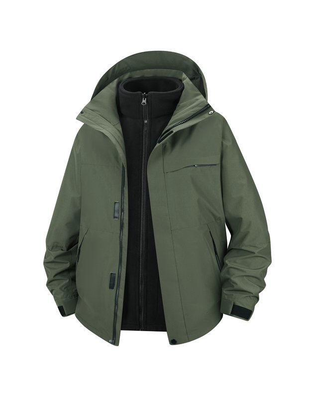 PT-3N1-13 3-in-1 Stretch Hardshell, Waterproof (Fleece Liner) in Olive