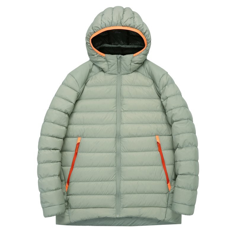 PT-DN-03 Hooded Goose Down Jacket (600FP) in Mist Blue
