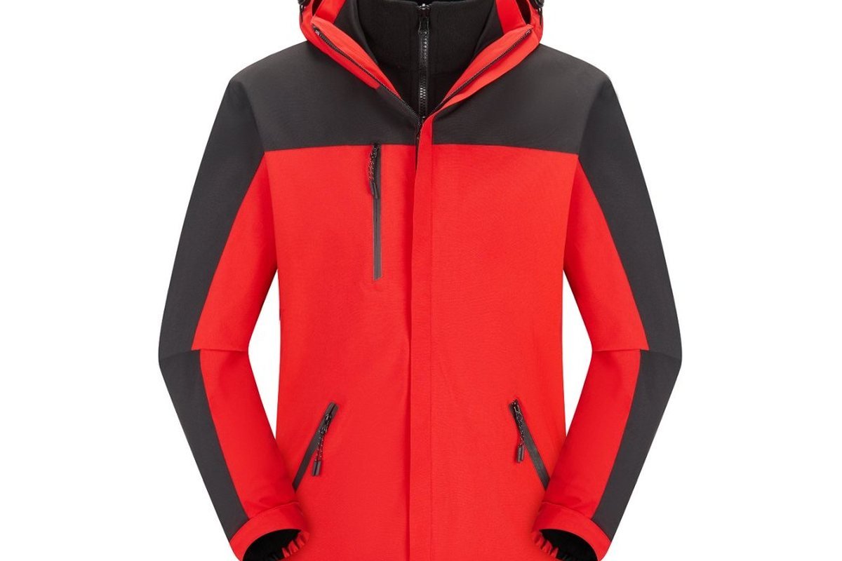 Red and black 3-in-1 ski jacket, front view - Articulated Knee Ski Pants: Sourcing Guide for Brands (2026)