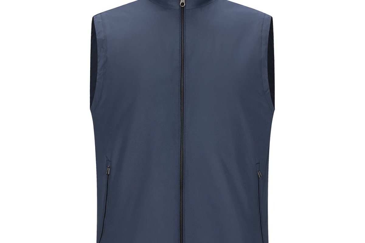 Navy softshell vest, front view - Cooling Dog Vest Manufacturer: 2026 Sourcing Guide for DTC Pet Brands