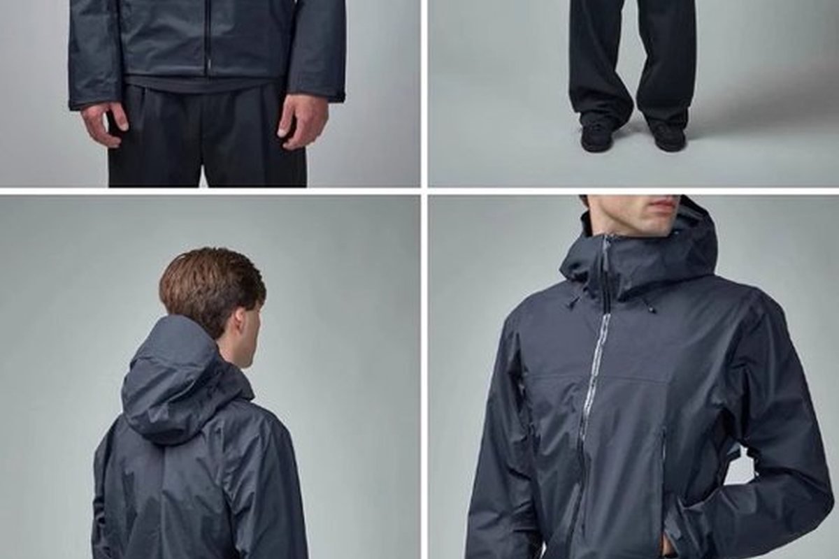 Navy hardshell jacket shown from six angles - Hiking Jacket Supplier: B2B Sourcing Guide 2026