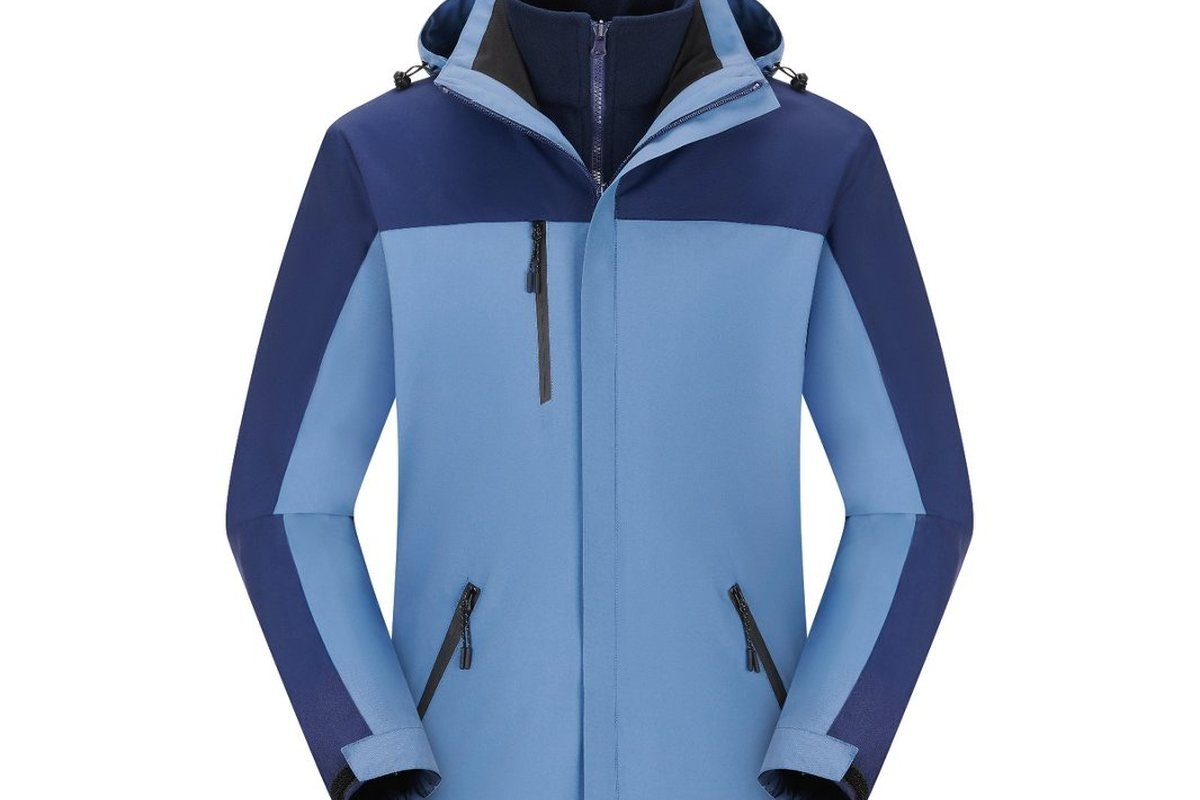 Blue and navy 3-in-1 jacket, front view - Snowboard Bib Pants Manufacturer: 2026 B2B Sourcing Guide