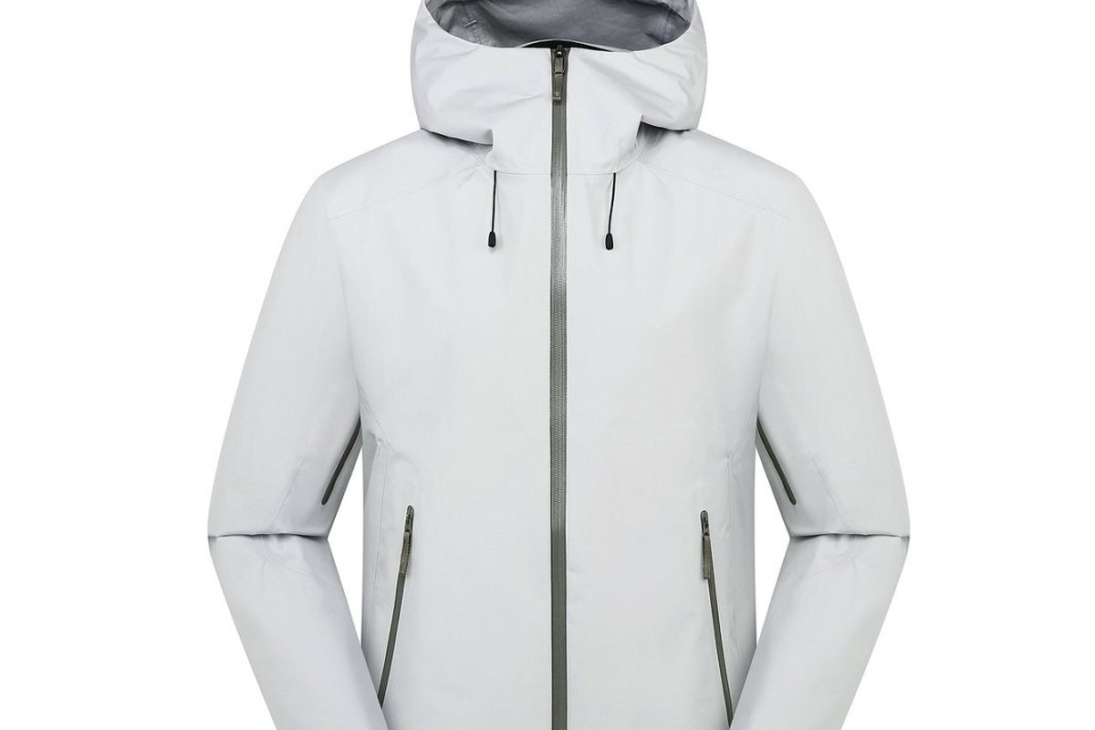 White lightweight hardshell jacket, front view - Softshell vs Hardshell Jacket: 2026 Manufacturing & Sourcing Guide
