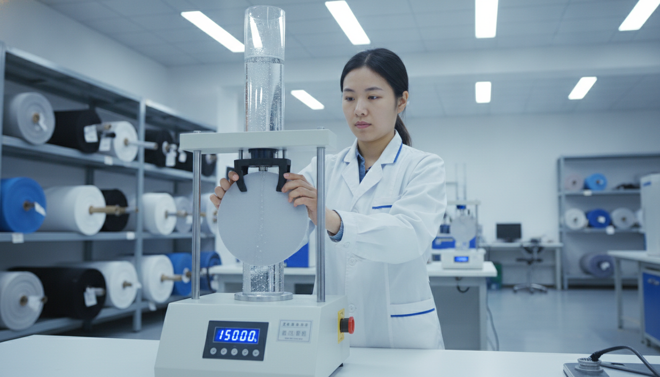 ISO 811 hydrostatic head test 15000mm waterproof jacket China lab