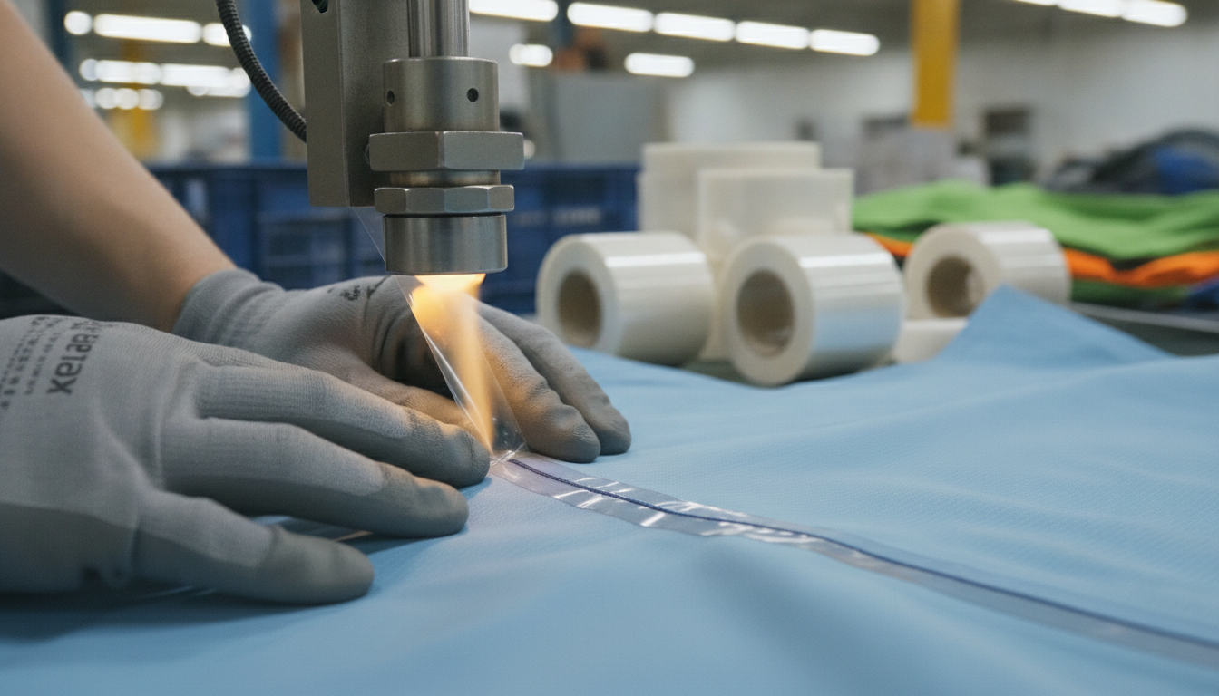 Seam tape application waterproof jacket manufacturing Gore-Tex alternative membrane factory