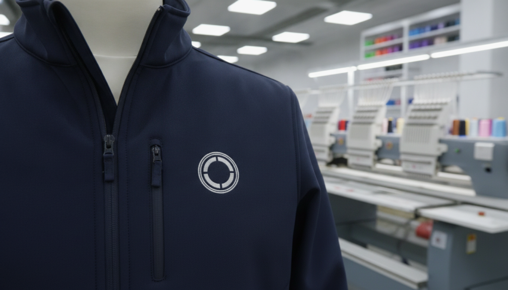 Embroidered Logo Placement Softshell Jacket Factory Guide