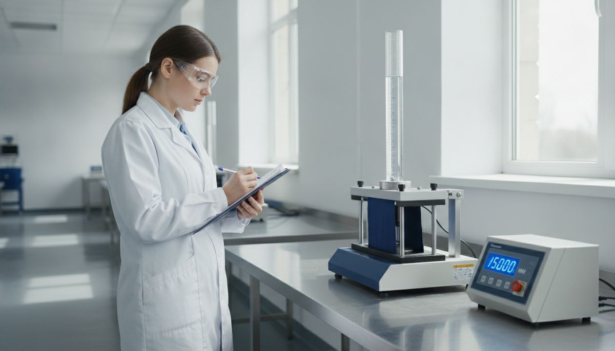 Softshell jacket fabric waterproofness testing in garment factory quality control lab